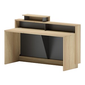 Γραφείο reception Lotus pakoworld σε φυσική-ανθρακί απόχρωση 160x60x105εκ 069-000114