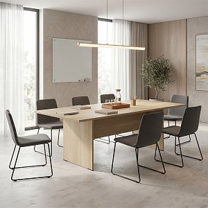 Τραπέζι συνεδριάσεων Amazon pakoworld σε oak απόχρωση 200x100x75εκ 069-000077