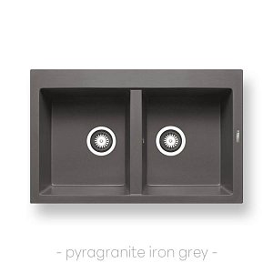 Νεροχύτης Pyragranite Alazia (79x50) 2B Iron Grey 070037211