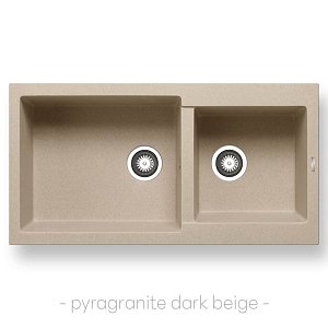 Νεροχύτης Pyragranite Alazia (96x50) 1 3/4B Dark Beige 070183311