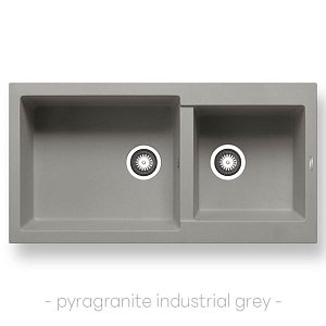 Νεροχύτης Pyragranite Alazia (96x50) 1 3/4B Industrial Grey 070183411