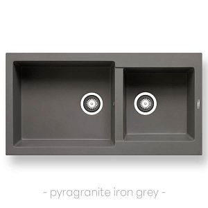 Νεροχύτης Pyragranite Alazia (96x50) 1 3/4B Iron Grey 070183511