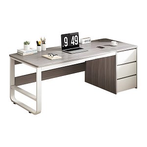 Γραφείο Salto pakoworld με συρταριέρα-MDF γκρι-λευκό 120x48x74εκ 072-000077