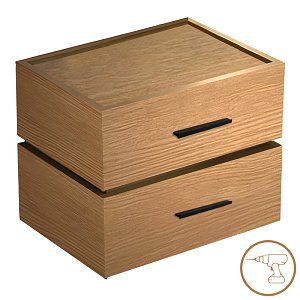Κομοδίνο Sonlen pakoworld mdf σε oak απόχρωση 60x40x44.5εκ 072-000140
