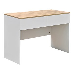 Γραφείο εργασίας Beleton pakoworld με συρτάρια mdf σε oak με λευκή απόχρωση 100x50x75εκ 072-000151