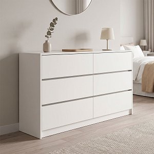 Συρταριέρα Kuanger pakoworld mdf σε λευκή απόχρωση 120x40x70εκ 072-000112