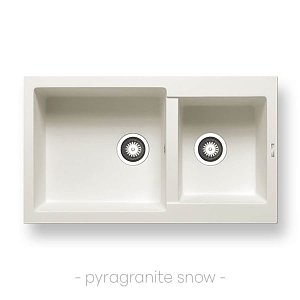 Νεροχύτης Pyragranite Alazia (86x50) 1 3/4B Snow 079811711