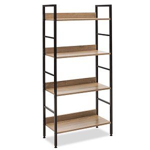 Βιβλιοθήκη- Ραφιέρα Ramon pakoworld φυσικό-μαύρο 60x28x125,5εκ 085-000002