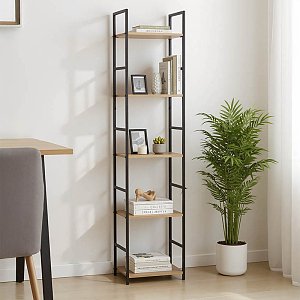 Βιβλιοθήκη Azuel pakoworld φυσικό-μαύρο μέταλλο 29x23.5x144εκ 085-000020