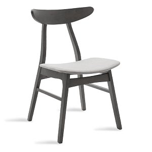 Καρέκλα Orlean pakoworld γκρι ύφασμα-rubberwood ανθρακί πόδι 2τμχ 097-000008