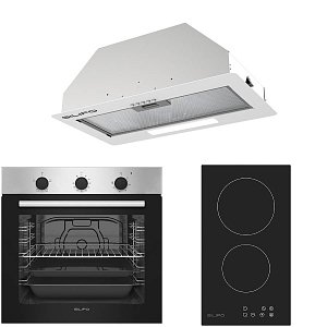 Σετ SILIFO SF6850BOI & SF6801HDV2 & SF6615 Φούρνος 83lt, Εστία Domino & Μηχανισμός Απορρόφησης 92029 (4 Έτη Εγγύηση)