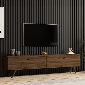 Έπιπλο τηλεόρασης Jate pakoworld σε καρυδί απόχρωση 160x25x40εκ 120-000549