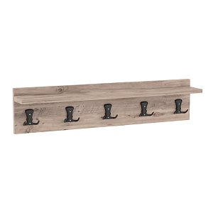 Κρεμάστρα Mec pakoworld μελαμίνη σε oak απόχρωση 80x9.5x18εκ 120-000470