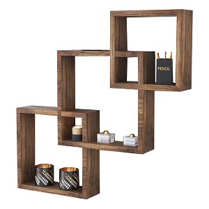 Ραφιέρα τοίχου Maas pakoworld χρώμα καρυδί 33x8.5x33εκ 120-000060