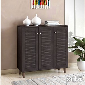 Παπουτσοθήκη-ντουλάπι SANTO pakoworld 16 ζεύγων χρώμα wenge 89,5x34,5x91,5εκ 123-000032