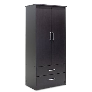 Ντουλάπα ρούχων δίφυλλη OLYMPUS pakoworld χρώμα wenge 81x57x183εκ 123-000044