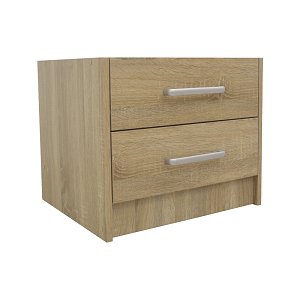 Κομοδίνο OLYMPUS pakoworld με 2 συρτάρια σε sonoma απόχρωση 47.5x40.5x40.5εκ 123-000229