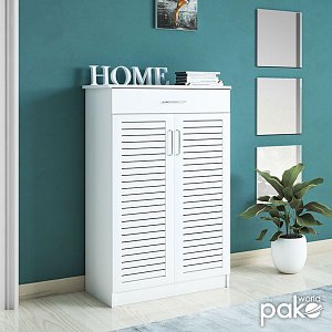 Παπουτσοθήκη-ντουλάπι SANTE pakoworld 20 ζεύγων σε λευκή απόχρωση 80x37x123εκ 123-000026