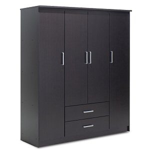 Ντουλάπα ρούχων τετράφυλλη OLYMPUS pakoworld χρώμα wenge 159x57x183εκ 123-000046
