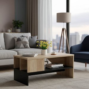Τραπέζι σαλονιού Naya pakoworld sonoma-ανθρακί 93x46x43εκ 123-000159