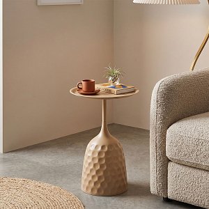 Βοηθητικό τραπέζι Waini pakoworld μέταλλο cappuccino Φ39x60εκ 128-000081