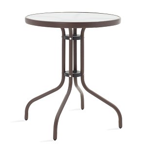 Τραπέζι Watson pakoworld μέταλλο καφέ-γυαλί Φ60x70εκ 130-000003