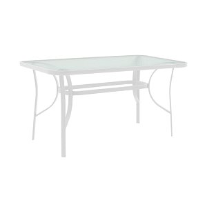 Τραπέζι Ensure pakoworld μέταλλο λευκό-γυαλί 120x70x70εκ 130-000015