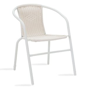 Πολυθρόνα Obbi pakoworld μέταλλο-pe λευκό 53x59x72εκ 130-000006