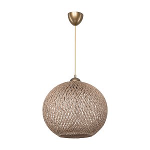 Φωτιστικό οροφής μονόφωτο Leshia pakoworld Ε27 καφέ Φ38x38εκ 147-000053
