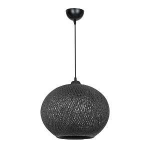 Φωτιστικό οροφής μονόφωτο Leshia pakoworld Ε27 μαύρο Φ38x38εκ 147-000055