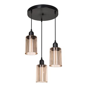 Φωτιστικό οροφής τρίφωτο PWL-1195 pakoworld Ε27 μαύρο-amber Φ30x80εκ 147-000121