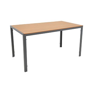 Τραπέζι Nares pakoworld αλουμίνιο ανθρακί-plywood φυσικό 140x80x72.5εκ 152-000029