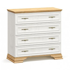 Συρταριέρα Jaden pakoworld 4ων συρταριών golden oak-λευκό antique 93,5x39x88,5εκ 173-000028