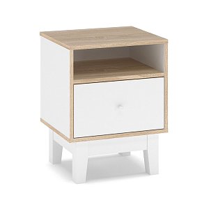 Κομοδίνο Awell pakoworld sonoma-λευκό 45x44x58εκ 2τμχ 173-000005