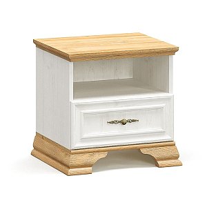 Κομοδίνο Jaden pakoworld golden oak-λευκό antique 49x41x47εκ 2τμχ 173-000024