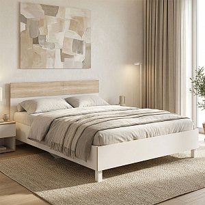 Κρεβάτι Awell pakoworld sonoma-λευκό 160x200εκ 173-000004
