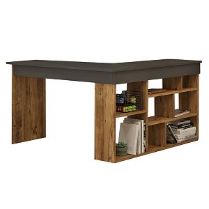 Γραφείο γωνιακό Rosaline pakoworld ανθρακί-oak 120x129x72εκ 176-000024