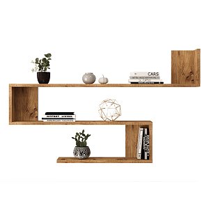 Ραφιέρα τοίχου Belinda pakoworld oak 120x14.5x71.4εκ 176-000080