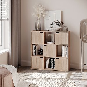 Βιβλιοθήκη Bookel pakoworld σε sonoma απόχρωση 88.5x27.5x89.3εκ 184-000112