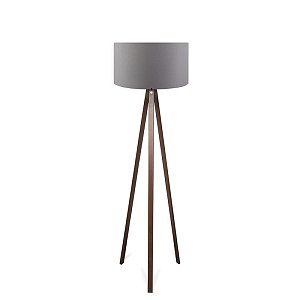 Φωτιστικό δαπέδου PWL-1059 pakoworld Ε27 καρυδί-γκρι Φ38x140εκ 202-000003