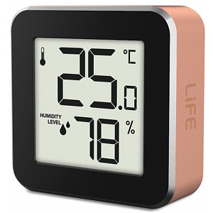 Life Alu Mini 221-0228 Ψηφιακό Θερμόμετρο Υγρόμετρο Ροζ Χρυσό