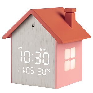 Ψηφιακό Ρολόι Ξυπνητήρι LED Life Tiny House Peach 221-0454