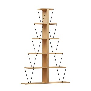 Βιβλιοθήκη mini Tars pakoworld sonoma-μαύρο 100x22x150εκ 225-000040