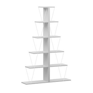 Βιβλιοθήκη mini Tars pakoworld λευκό 100x22x150εκ 225-000042