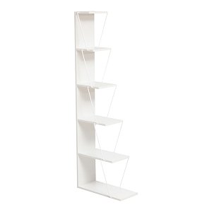 Βιβλιοθήκη mini Tars pakoworld λευκό 50x22x150εκ 225-000028