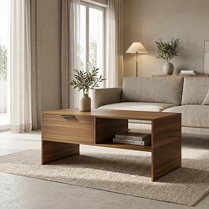 Τραπέζι σαλονιού Felina pakoworld καρυδί 100x50x45εκ 230-000266