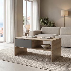 Τραπέζι σαλονιού Felina pakoworld sonoma-ανθρακί 100x50x45εκ 230-000267