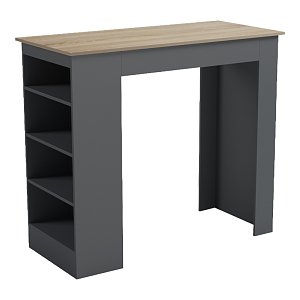 Τραπέζι μπαρ Riff pakoworld ανθρακί-επιφάνεια sonoma 120x55x105εκ 230-000264