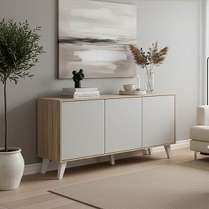 Μπουφές Billie pakoworld sonoma-γκρι 149x40x77εκ 248-000005