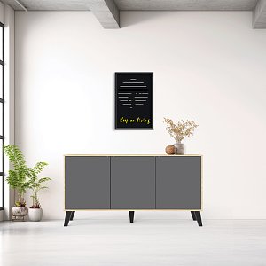 Μπουφές Billie pakoworld sonoma-ανθρακί149x40x77εκ 248-000034